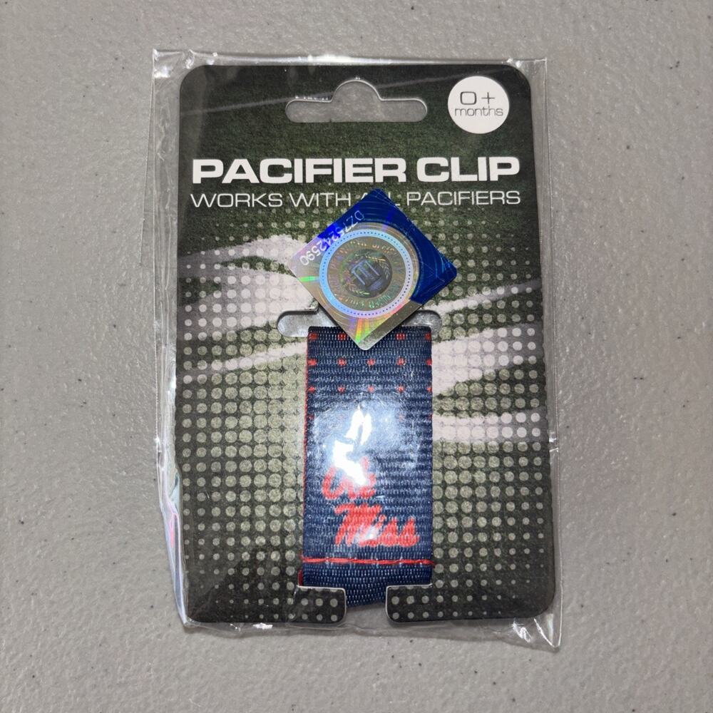 NCAA Apparel Pacifier Clip Ole Miss Collegiate Licensed Product New Mississippi